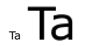 같은 글리프를 작은 크기와 크게 확대했을 때 픽셀이 깨져 보이는 스케일링 문제 비교