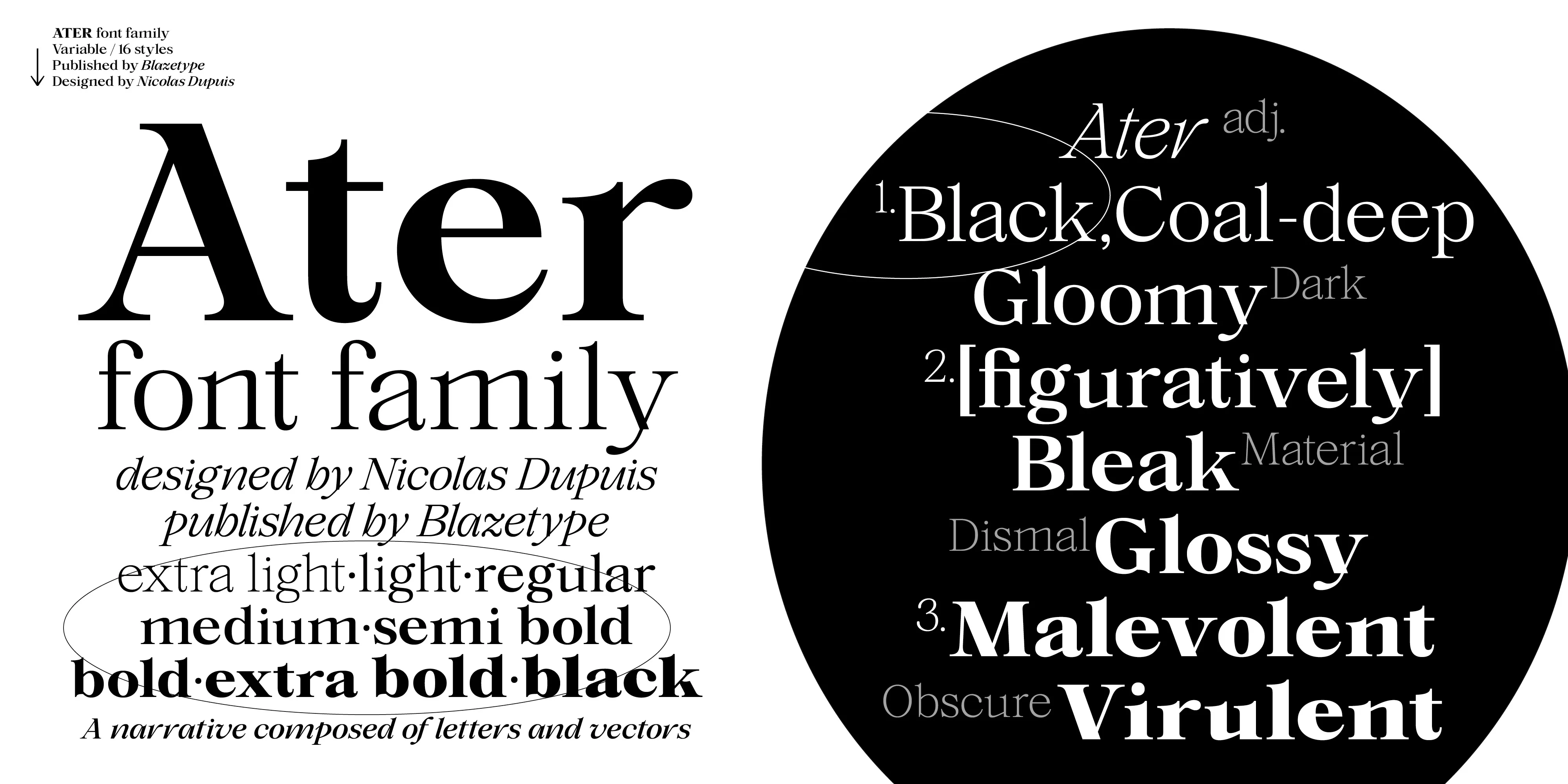 Ater 폰트 스펙시멘 — 메인