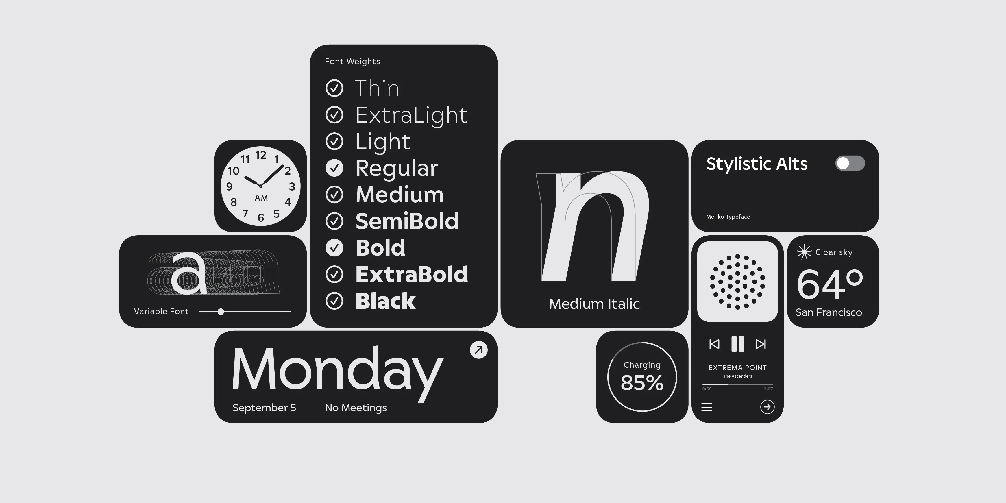 Meriko 폰트 스펙시멘 3