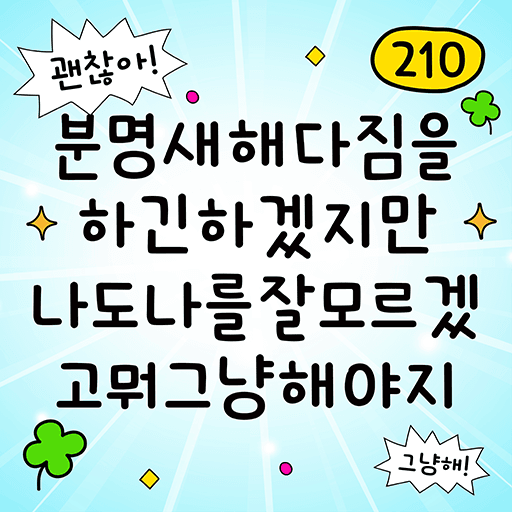 210 분명새해다짐을하긴하겠지만나도나를잘모르겠고뭐그냥해야지 플립폰트 앱 아이콘